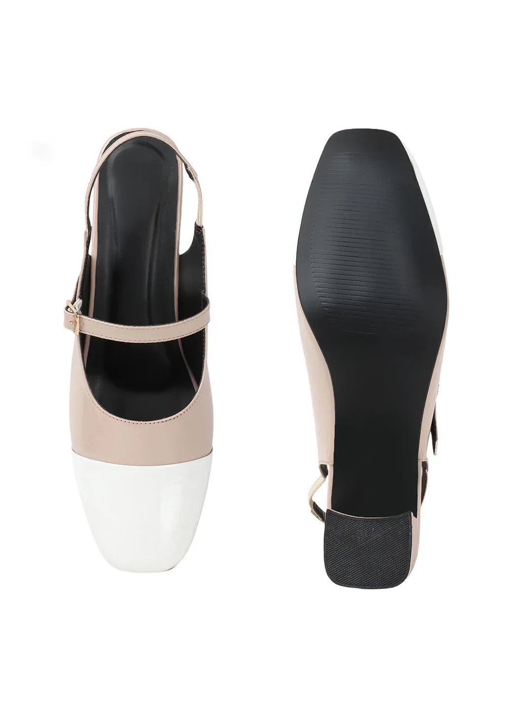 Classic Strap Detail Mid Heel Pumps