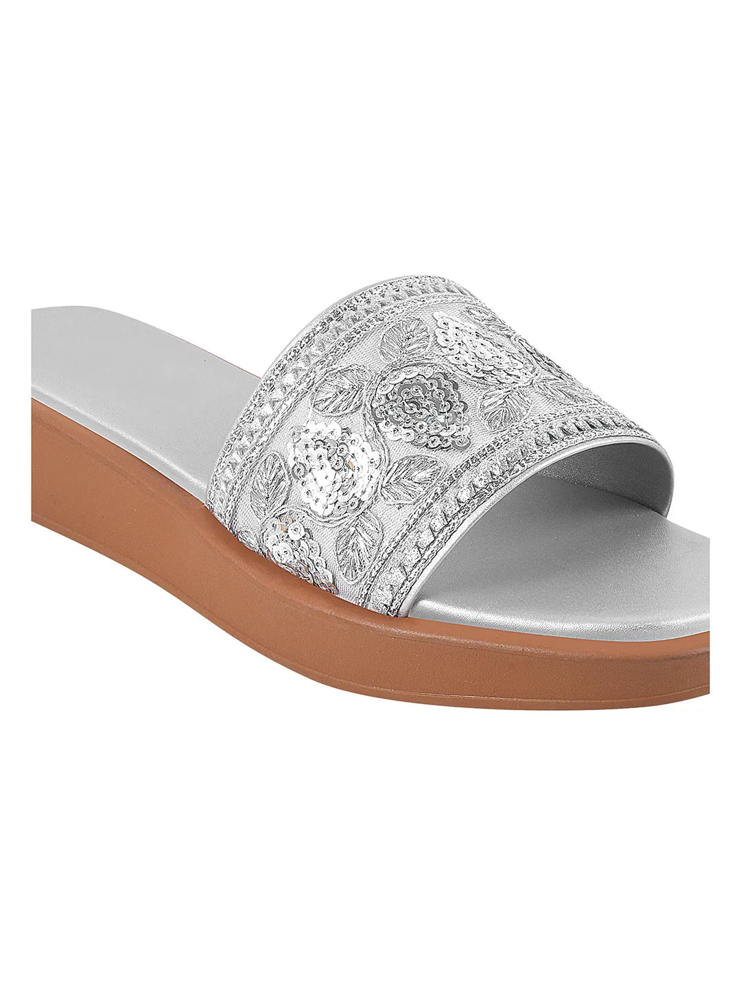 Royal Embroidery Comfort Platform Flats