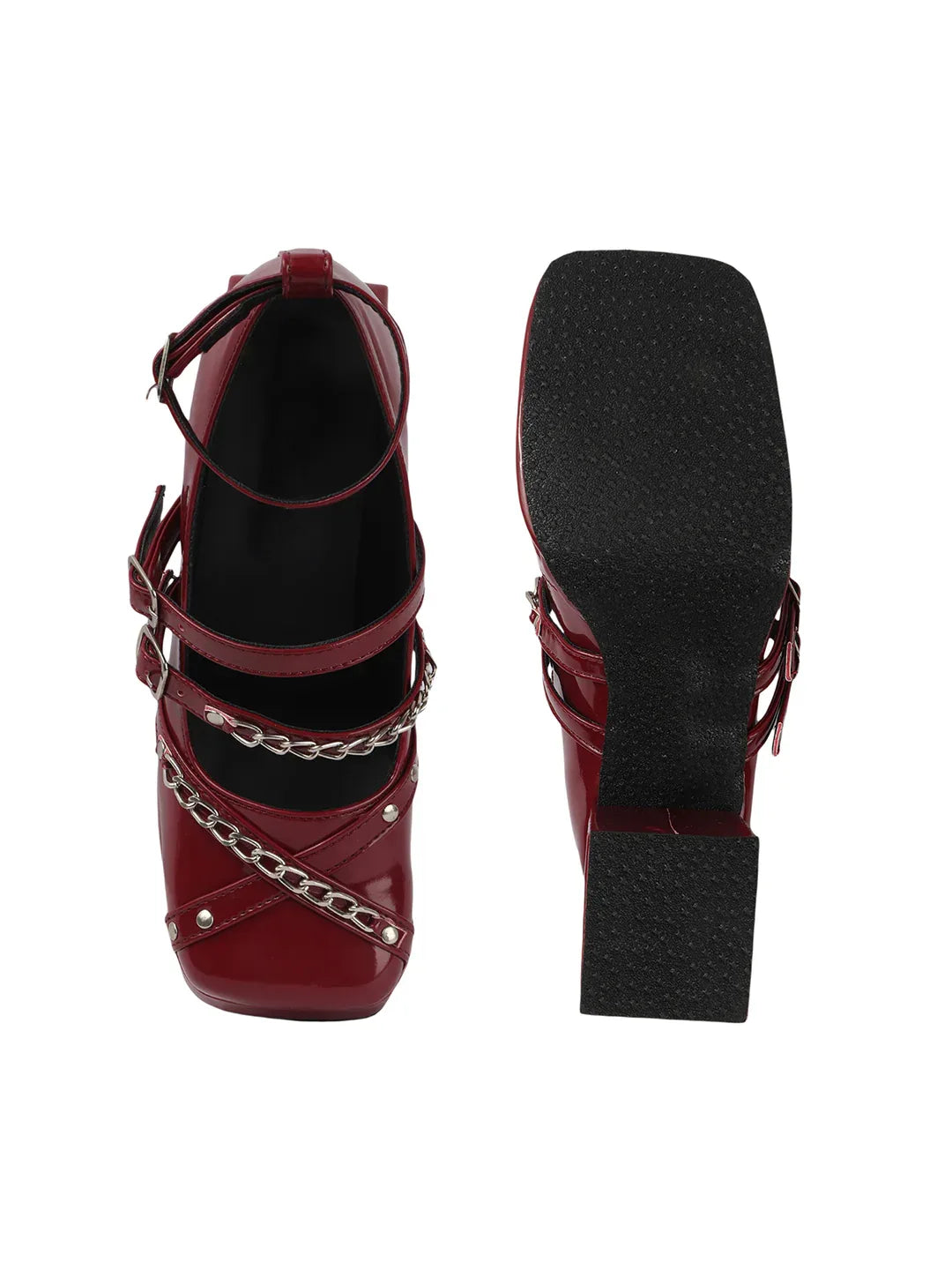 Statement Chain Accent Mary Jane Heels