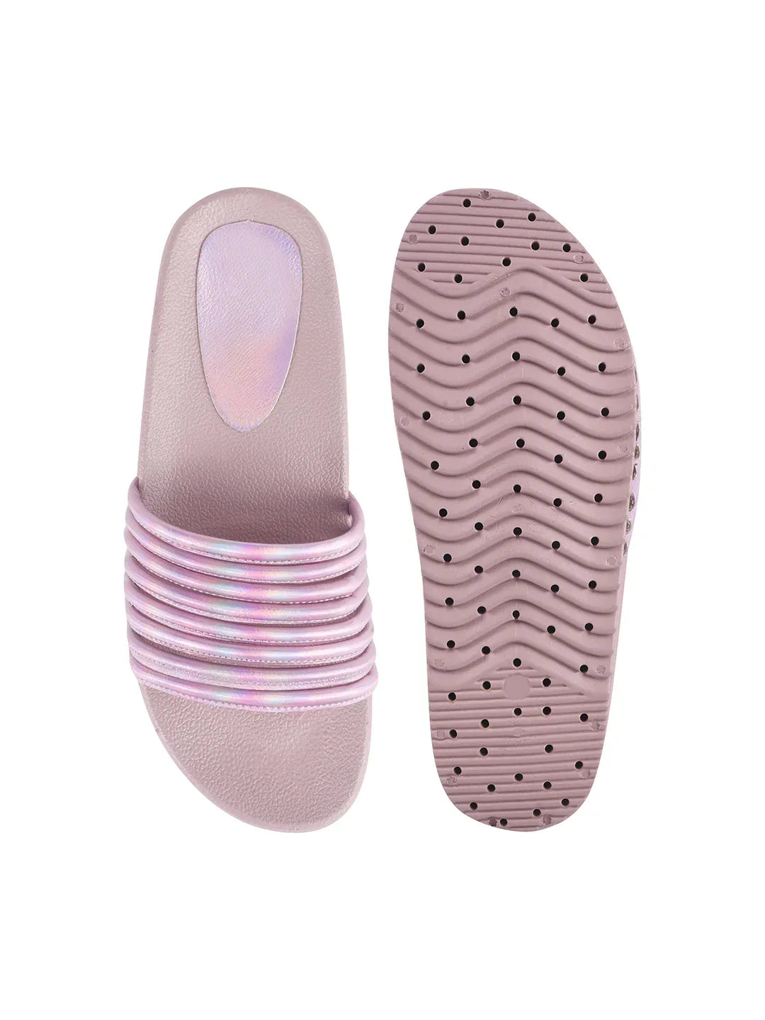 Textured Wide Strap Slides