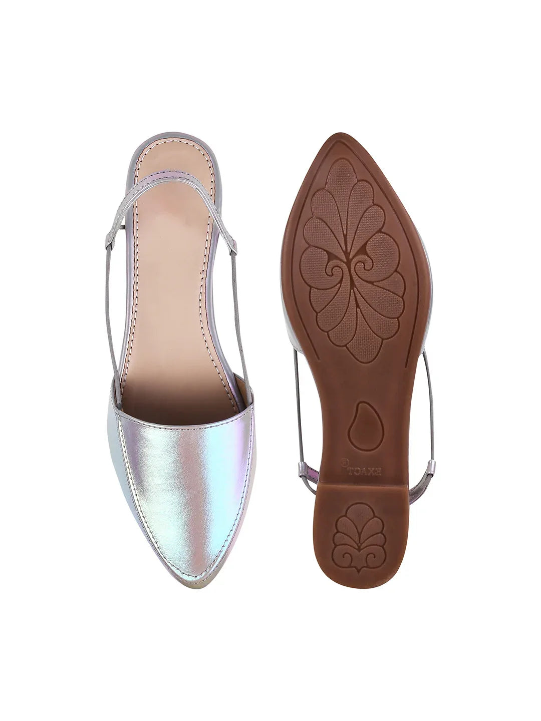Elegance Metallic Pointed Slingback Flats
