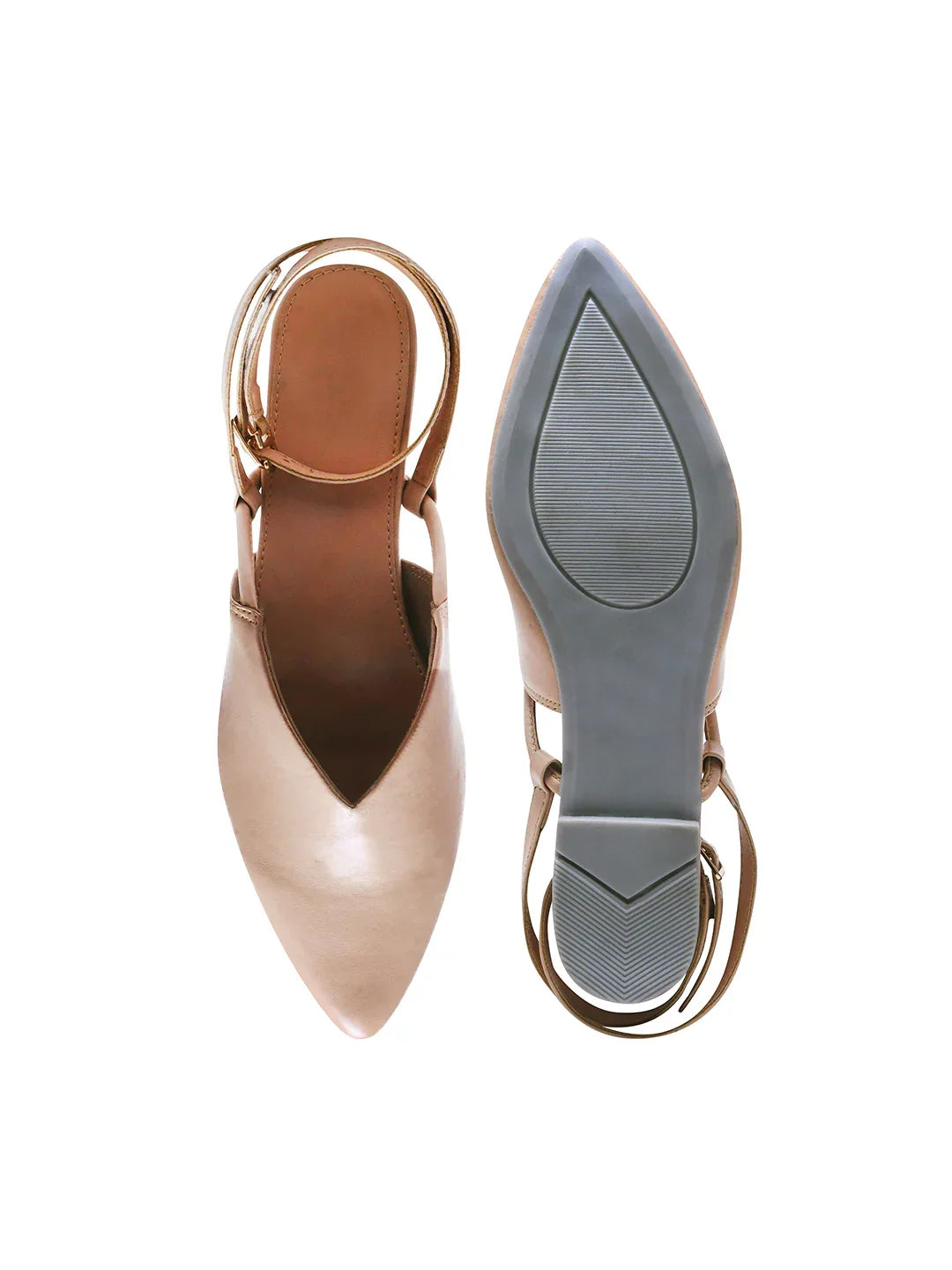 Everyday Luxe Pointed Back-Strap Flats