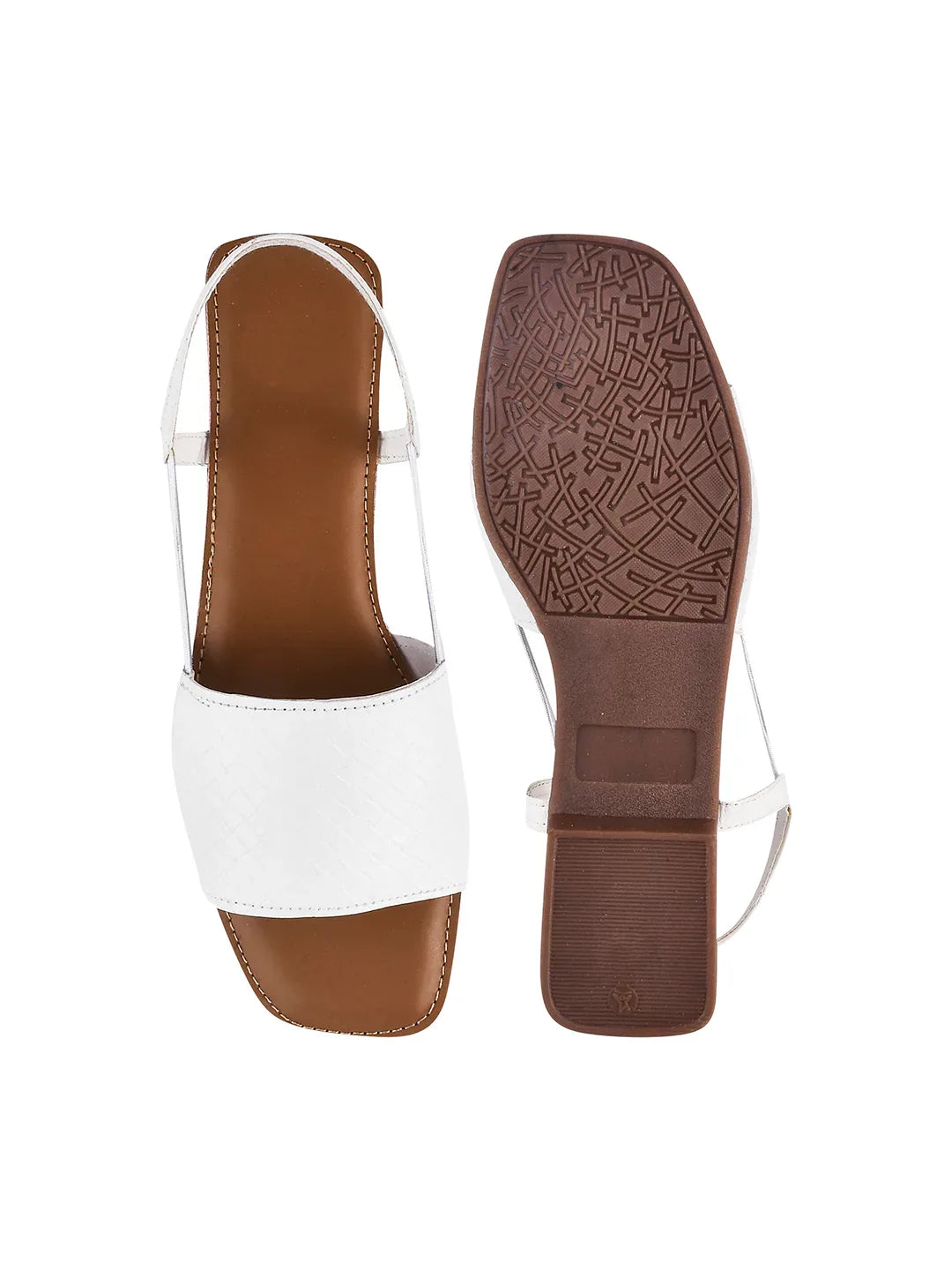 Elegant Weave Detail Flat Sandals