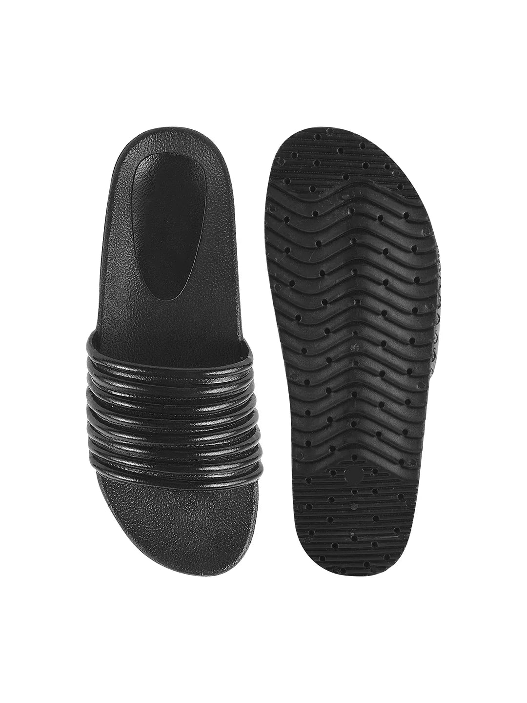 Textured Wide Strap Slides