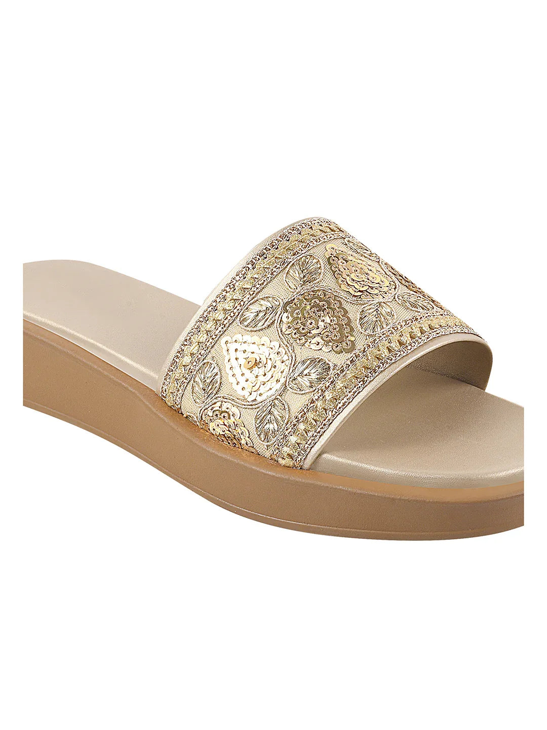 Royal Embroidery Comfort Platform Flats