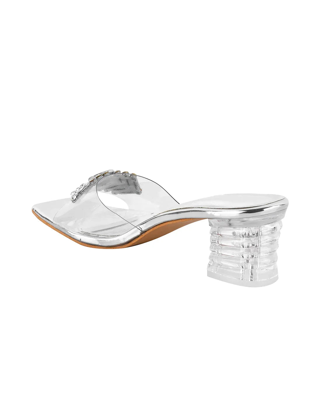 Elegant Crystal Buckle Heels