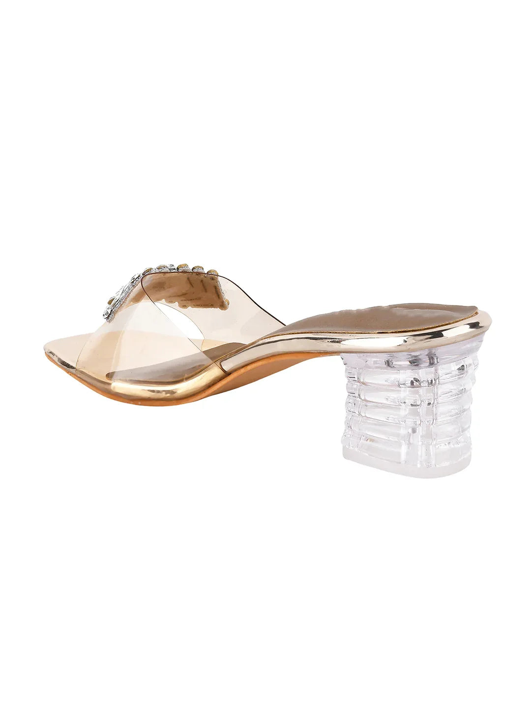 Elegant Crystal Buckle Heels
