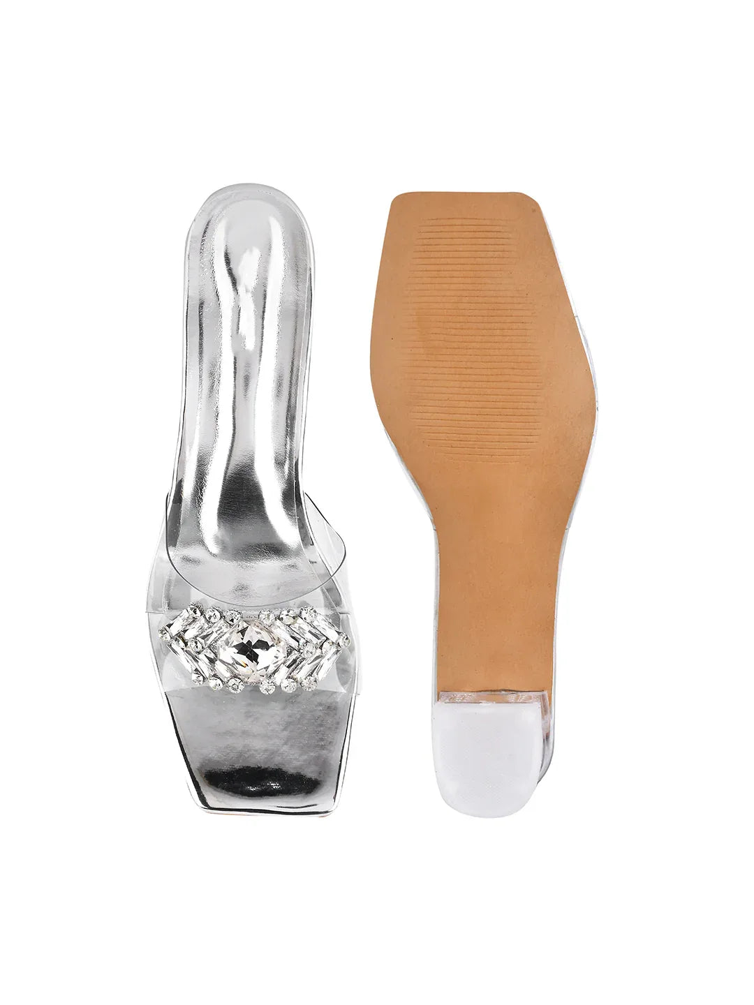Elegant Crystal Buckle Heels