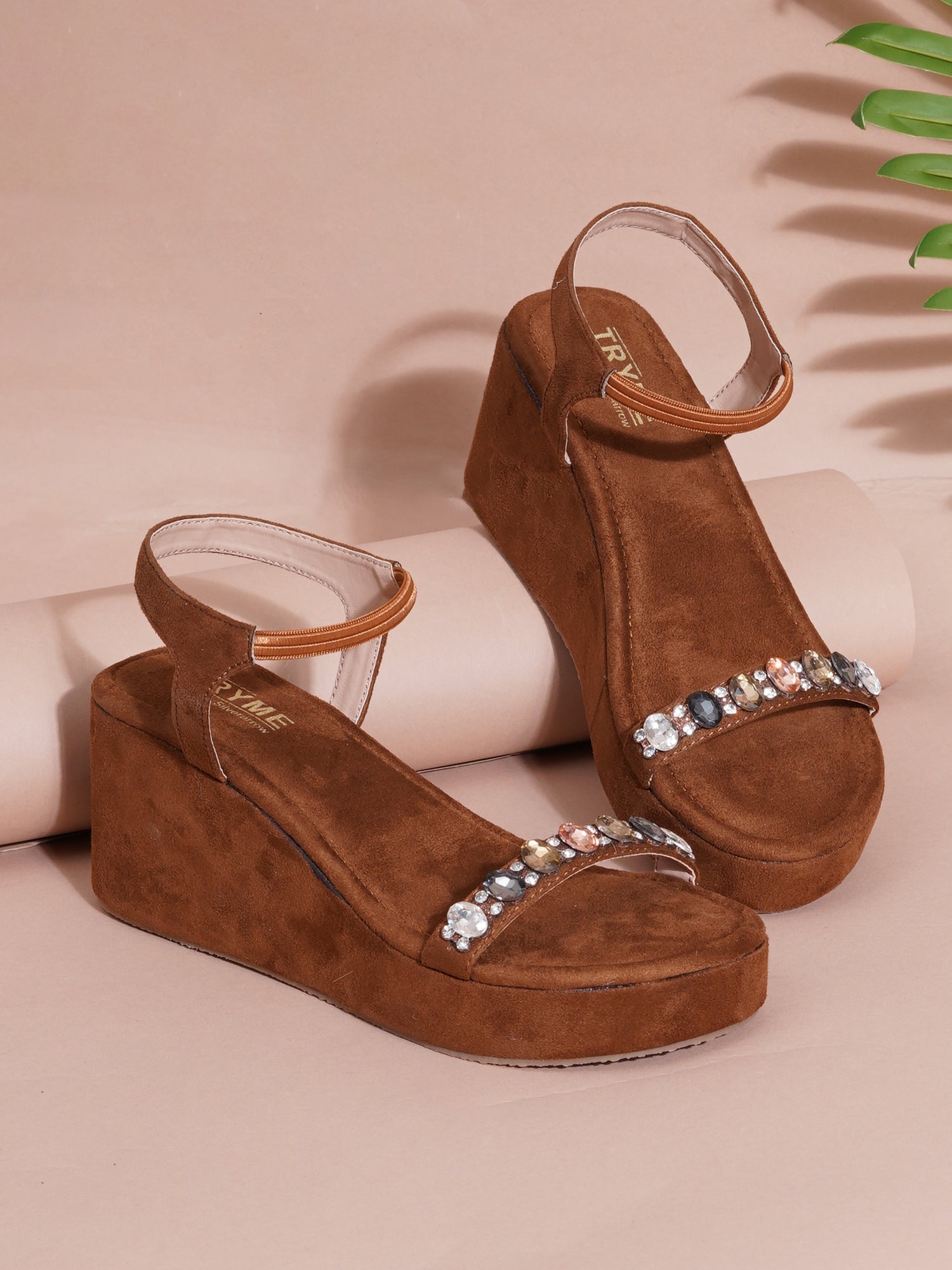 Glam Embellished Wedge Heels