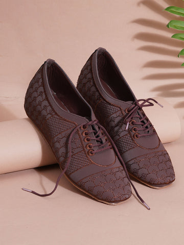 Textured Women's Lace-Up Oxford Casual Shoes