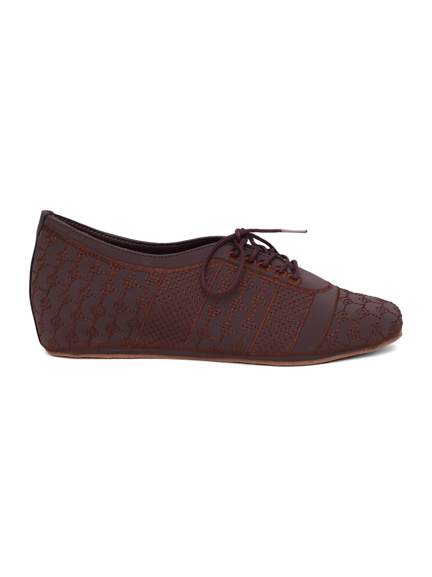 Textured Women's Lace-Up Oxford Casual Shoes