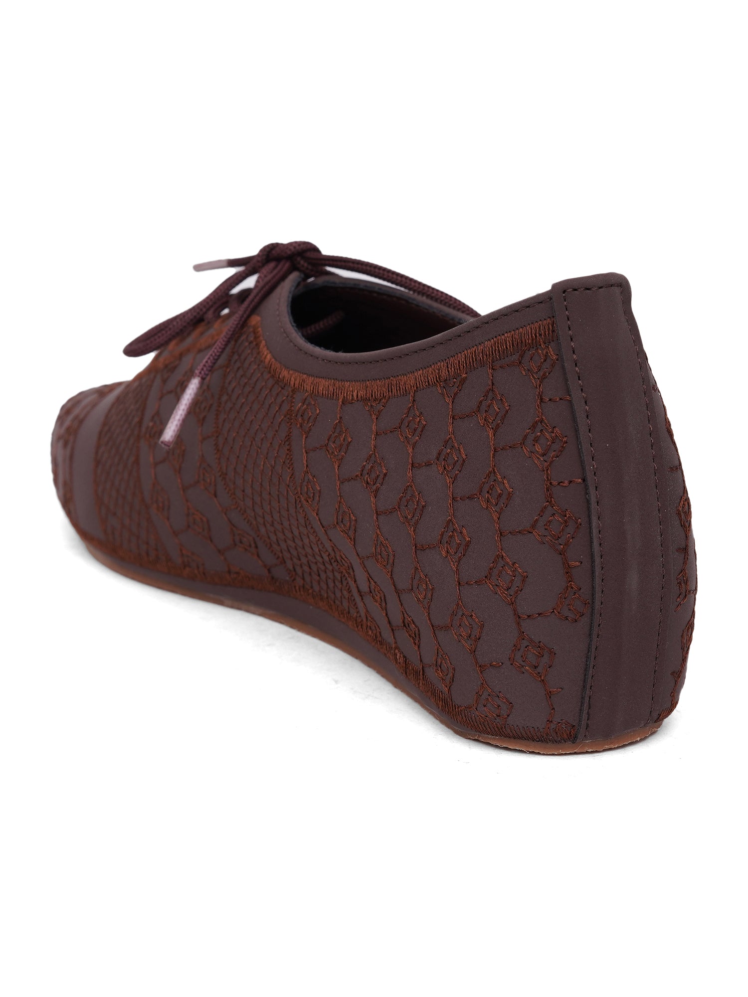 Textured Women's Lace-Up Oxford Casual Shoes