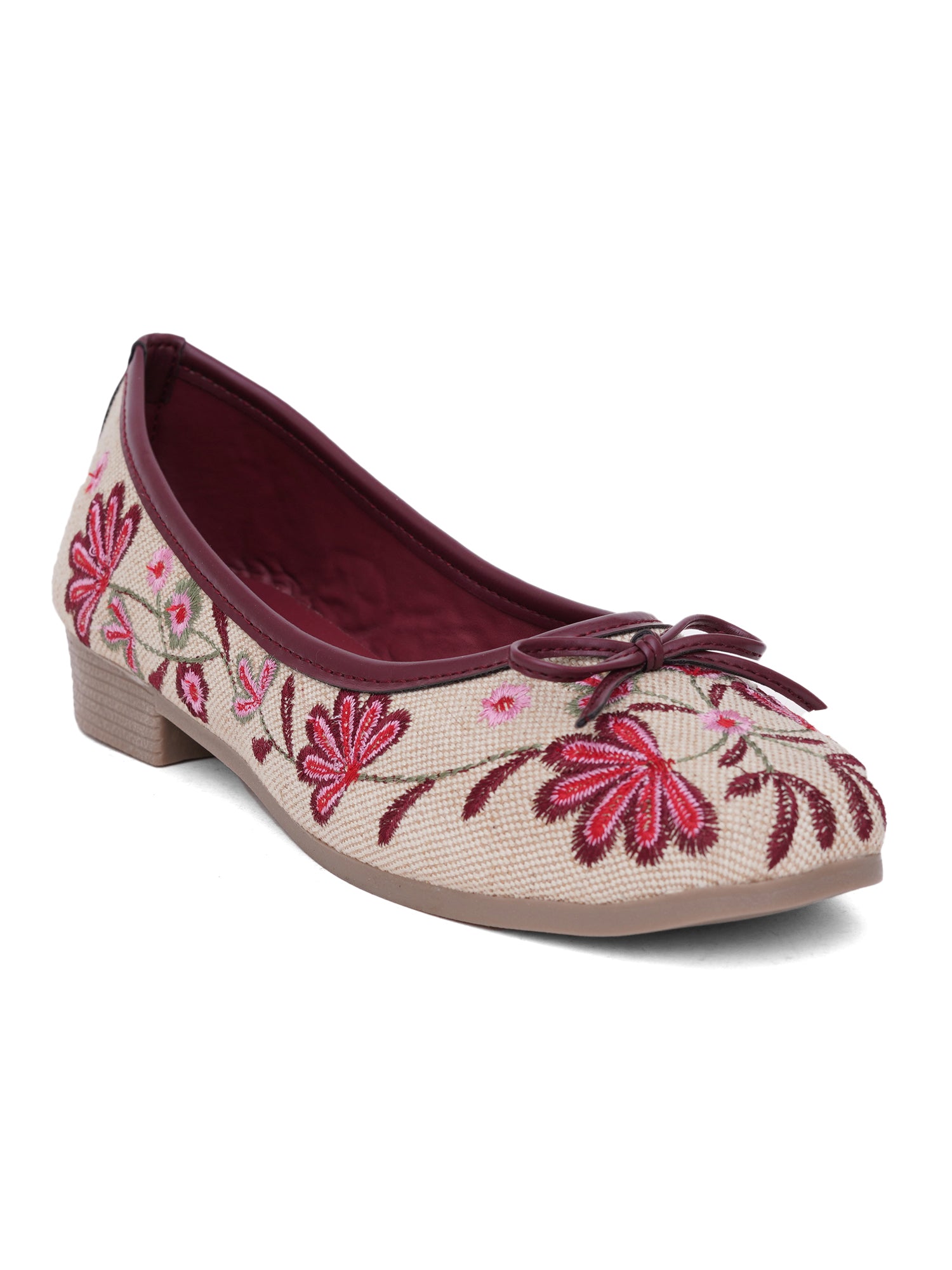 Aroma Floral Embroidered Ballet Flats