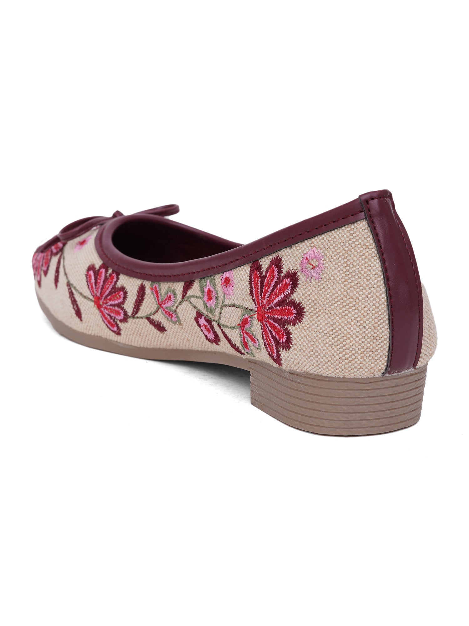 Aroma Floral Embroidered Ballet Flats