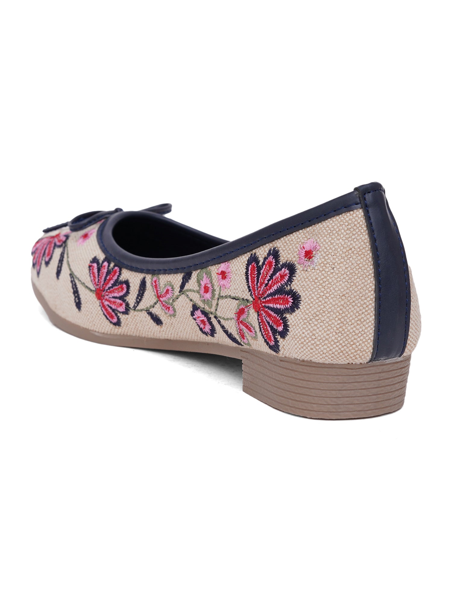 Aroma Floral Embroidered Ballet Flats