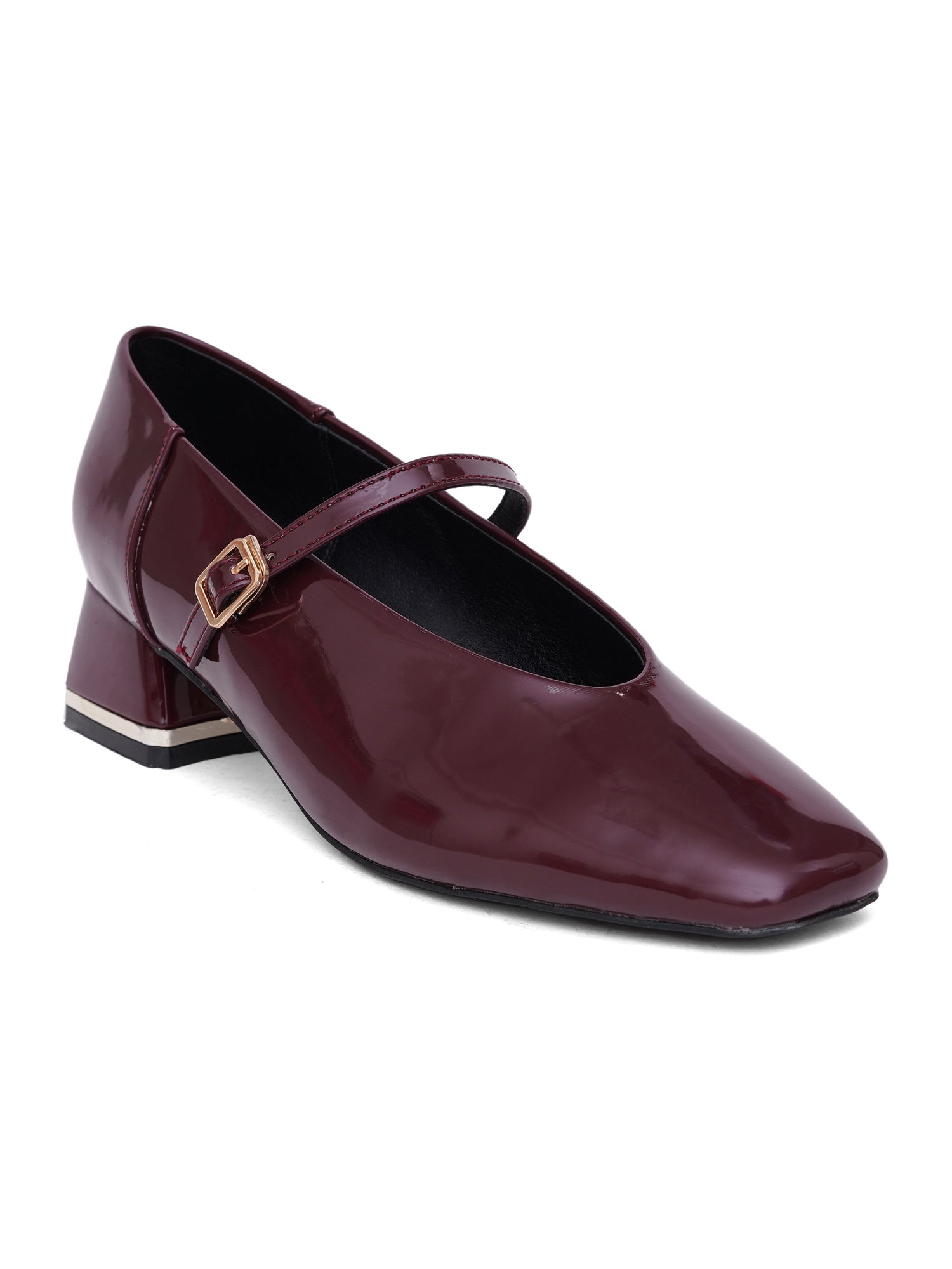Patent Leather Mary Jane Block Heel Pumps