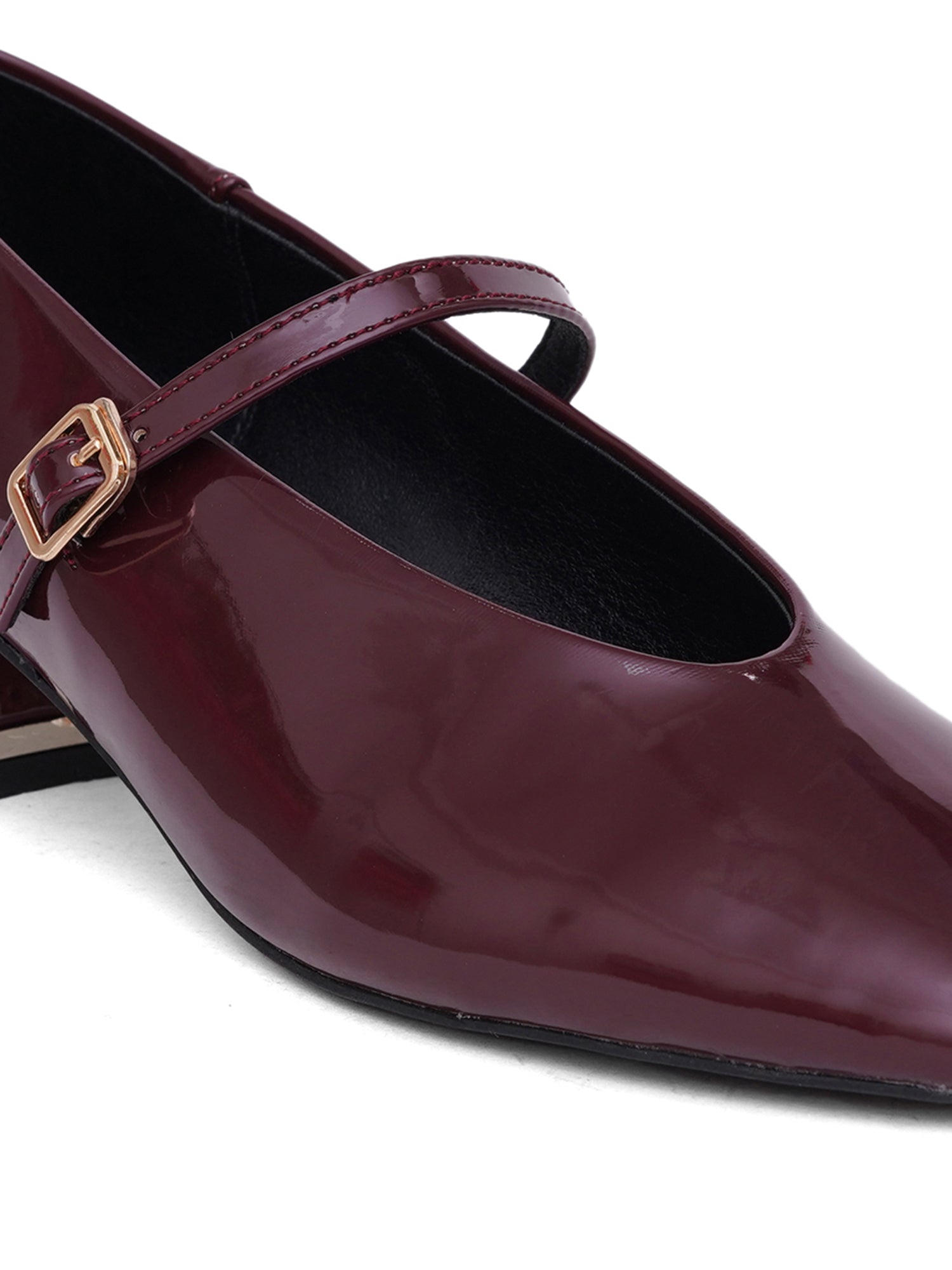 Patent Leather Mary Jane Block Heel Pumps