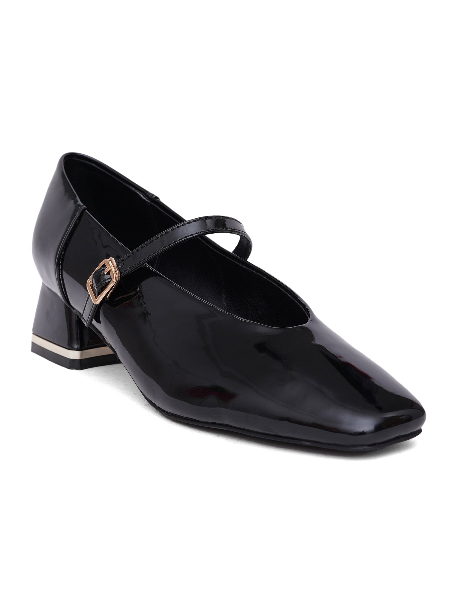 Patent Leather Mary Jane Block Heel Pumps