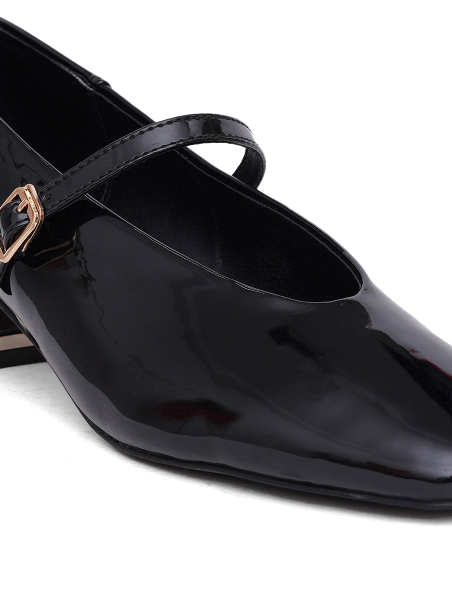 Patent Leather Mary Jane Block Heel Pumps