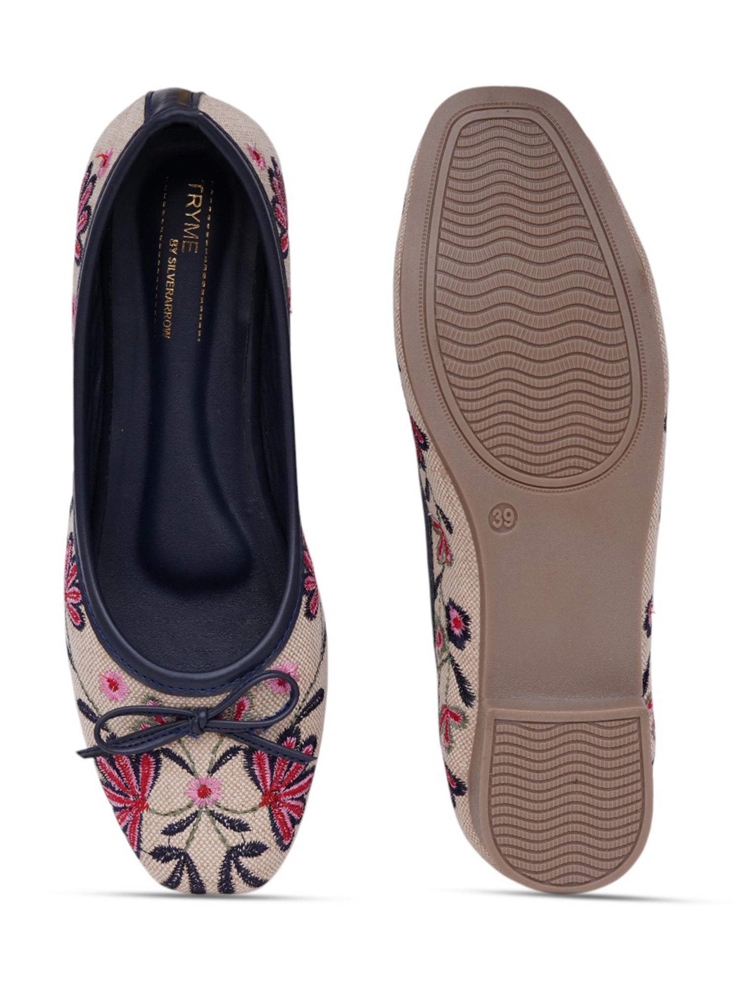 Aroma Floral Embroidered Ballet Flats