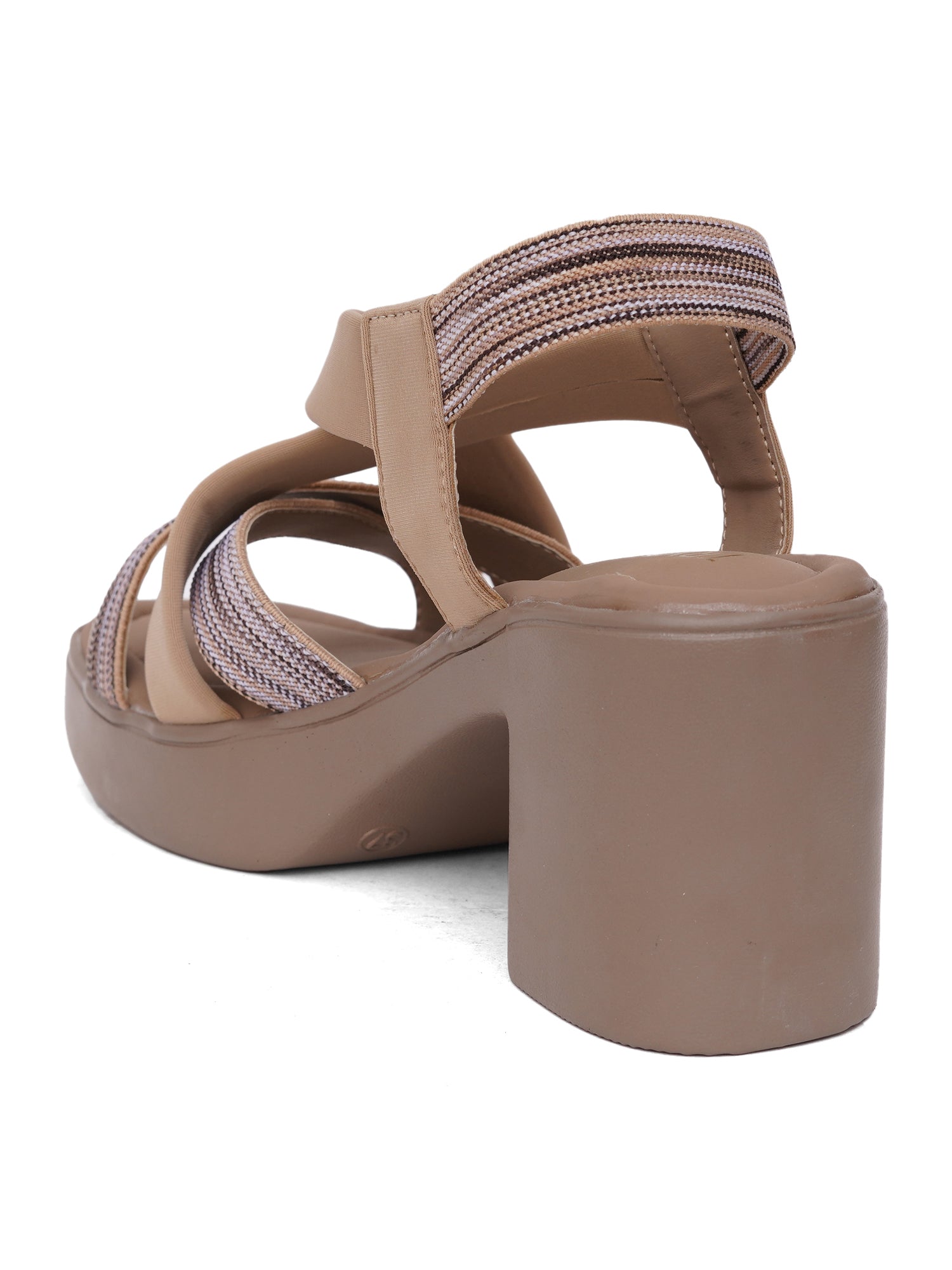 Cupid Criss-Cross Platform Block Heel Sandals