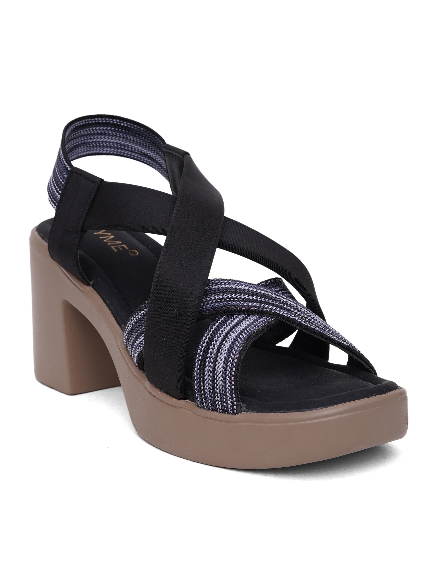 Cupid Criss-Cross Platform Block Heel Sandals