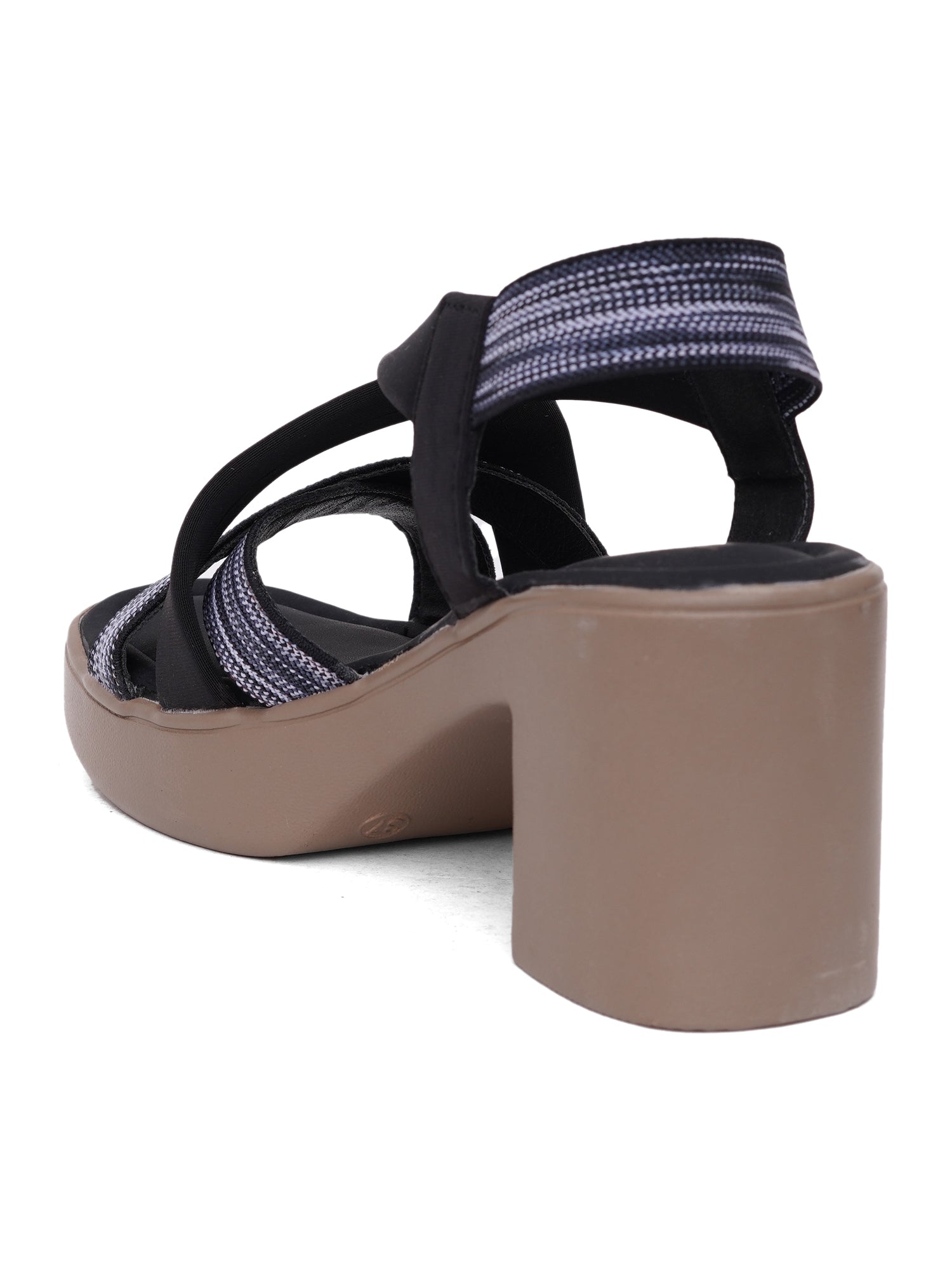 Cupid Criss-Cross Platform Block Heel Sandals