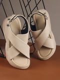 Bold Buckle Platform Comfort Sandals