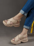 Bold Buckle Platform Comfort Sandals