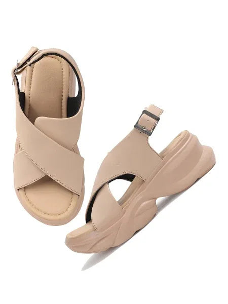 Bold Buckle Platform Comfort Sandals