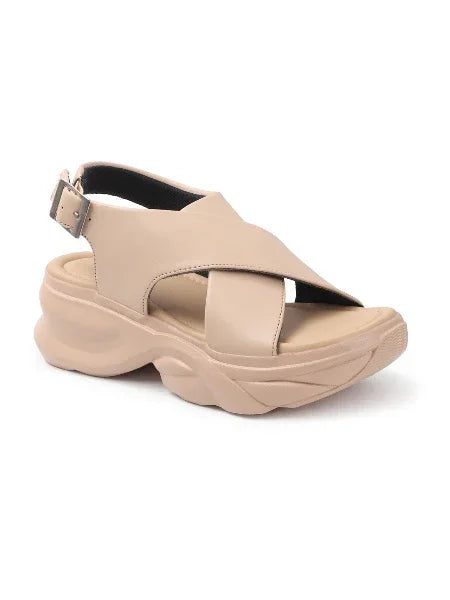 Bold Buckle Platform Comfort Sandals