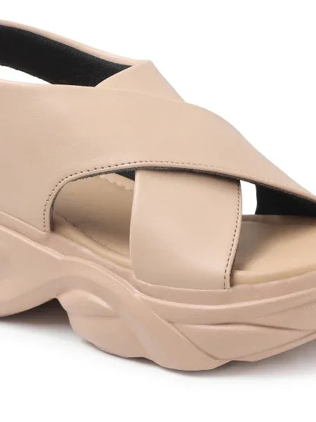 Bold Buckle Platform Comfort Sandals