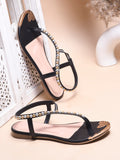 Chic Embellished Evening Flat Sandals