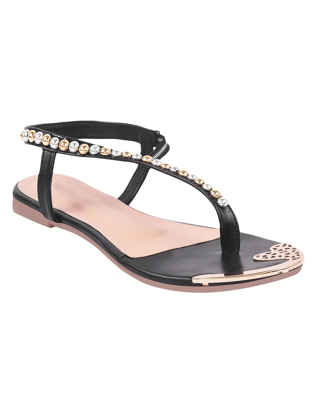 Chic Embellished Evening Flat Sandals