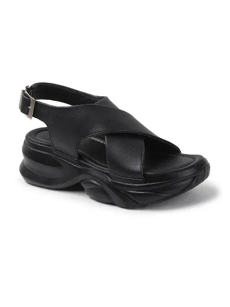 Bold Buckle Platform Comfort Sandals
