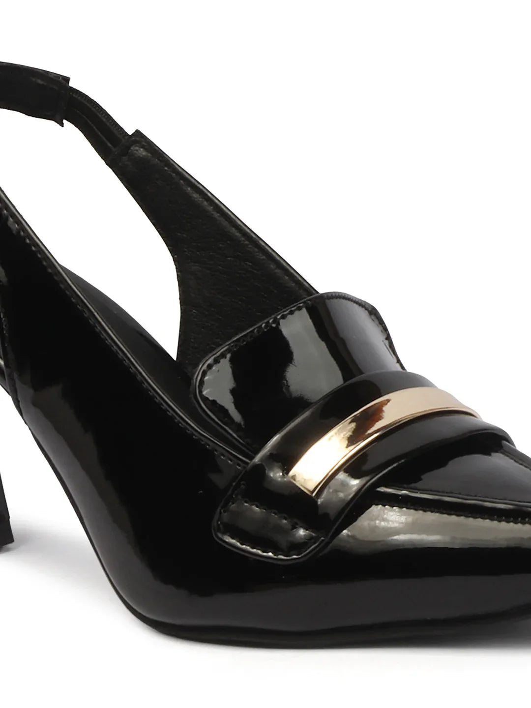 Elegant Glossy Finish Slingback Pumps