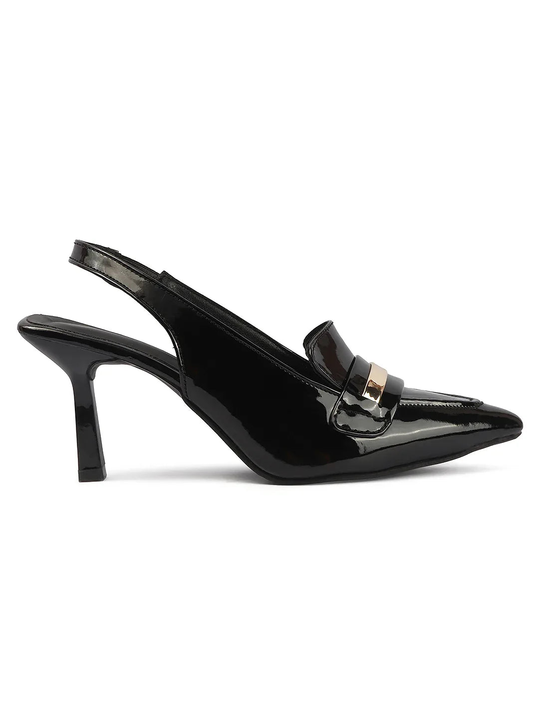 Elegant Glossy Finish Slingback Pumps