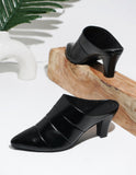 Classic Point Block Heel Mules