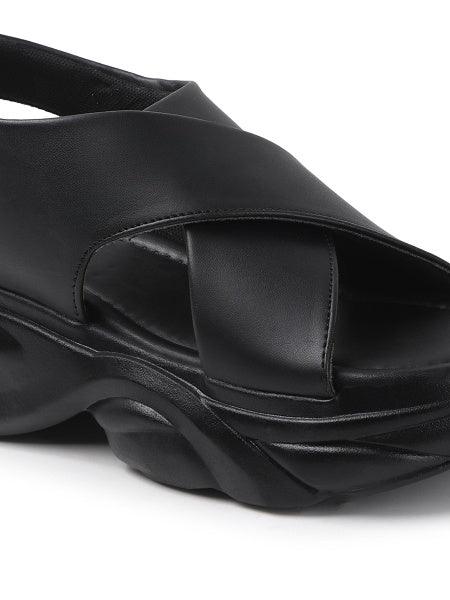 Bold Buckle Platform Comfort Sandals