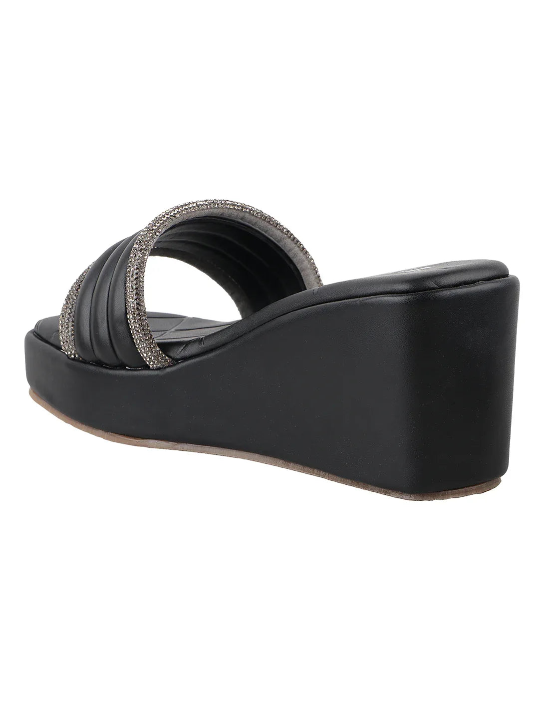 Crystal Strap Wedge Slides