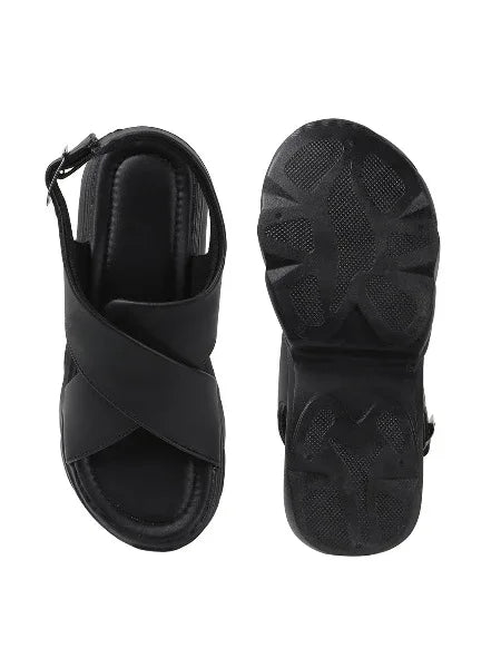 Bold Buckle Platform Comfort Sandals