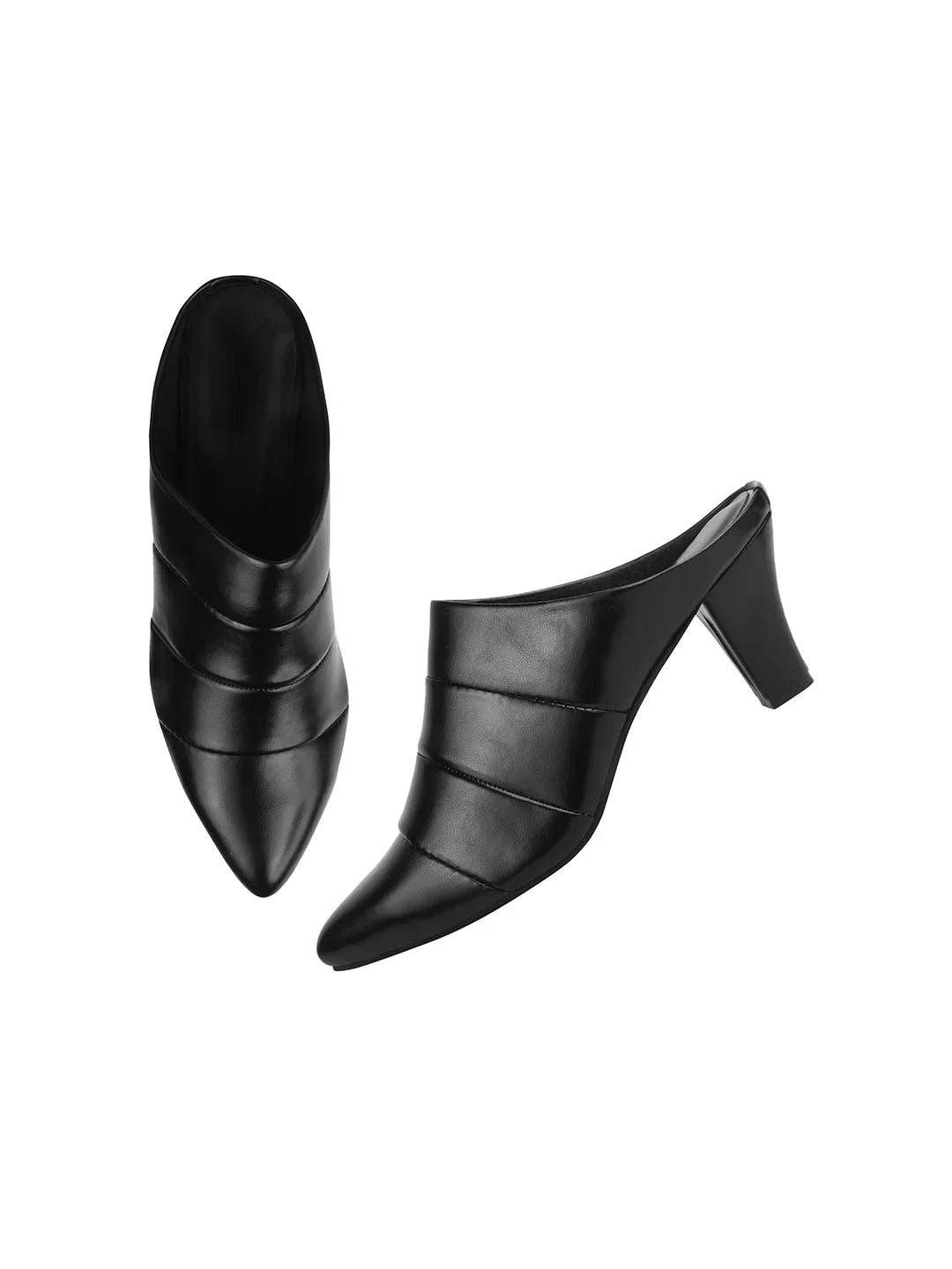 Classic Point Block Heel Mules