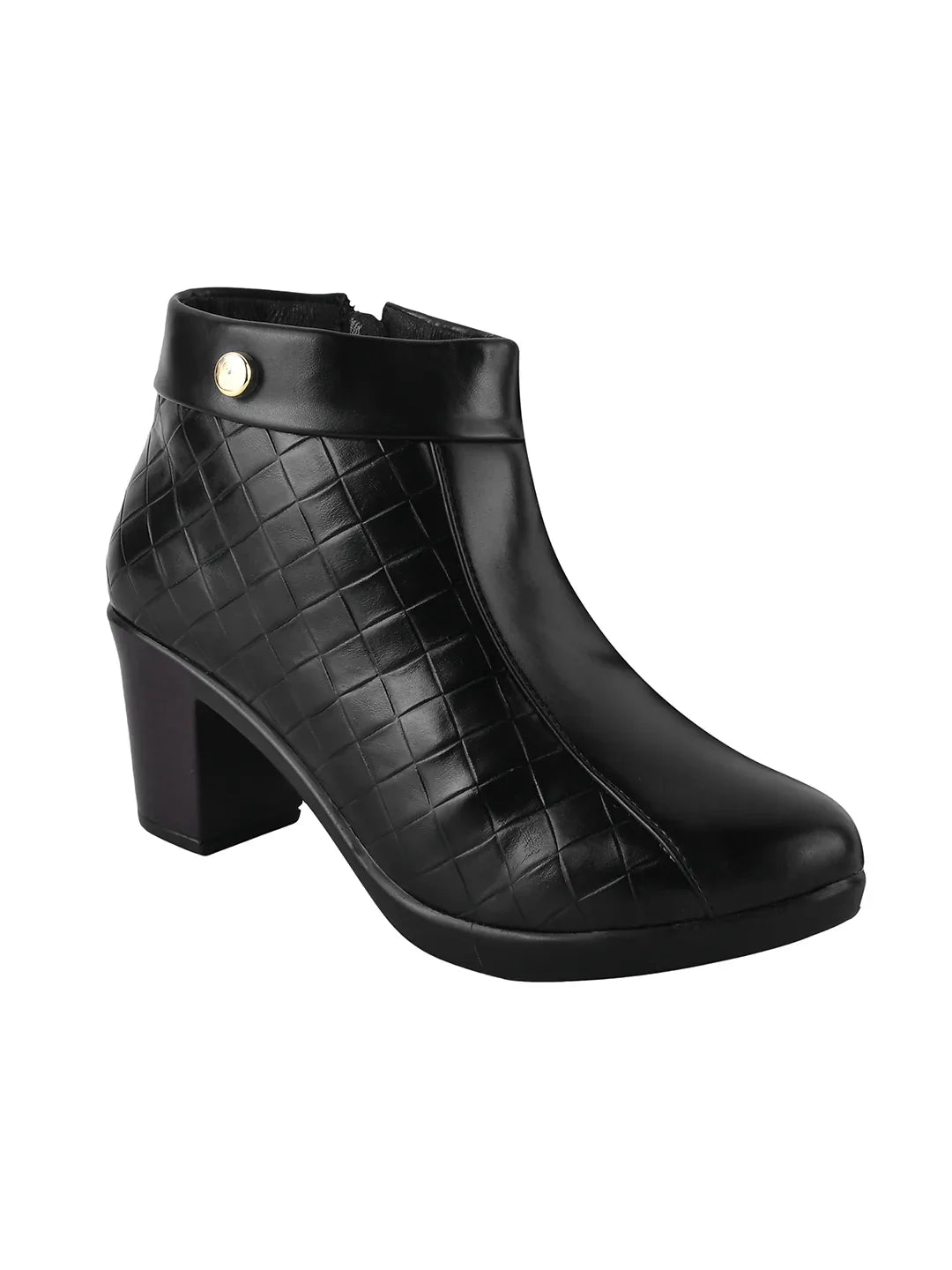 Classic Quilted Ankle Boots with Side Zip for Women
