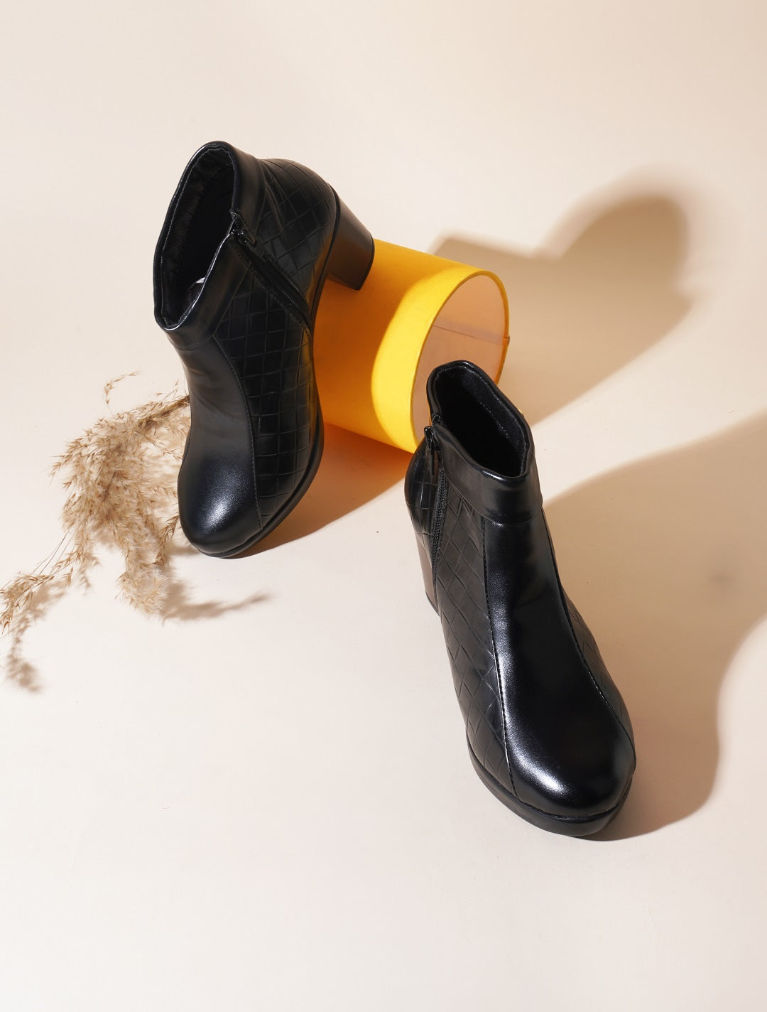 Classic Quilted Ankle Boots with Side Zip for Women