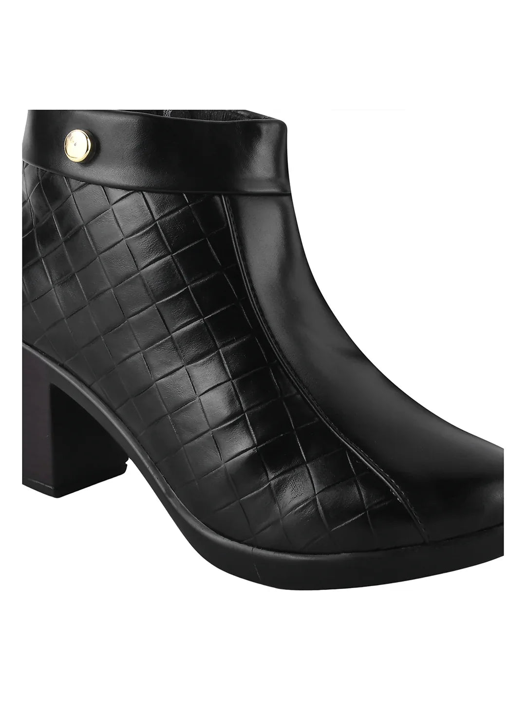 Classic Quilted Ankle Boots with Side Zip for Women
