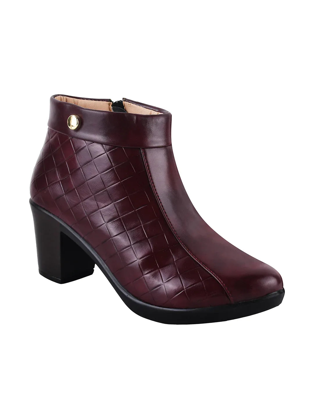 Classic Quilted Ankle Boots with Side Zip for Women
