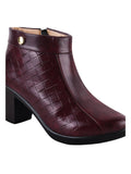 Classic Quilted Ankle Boots with Side Zip for Women