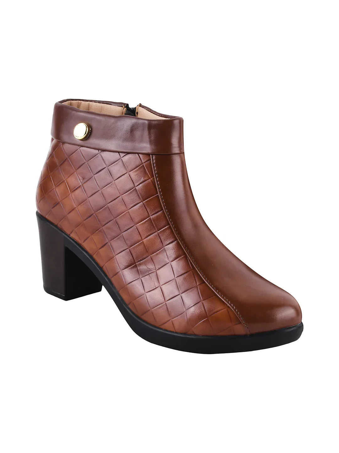 Classic Quilted Ankle Boots with Side Zip for Women