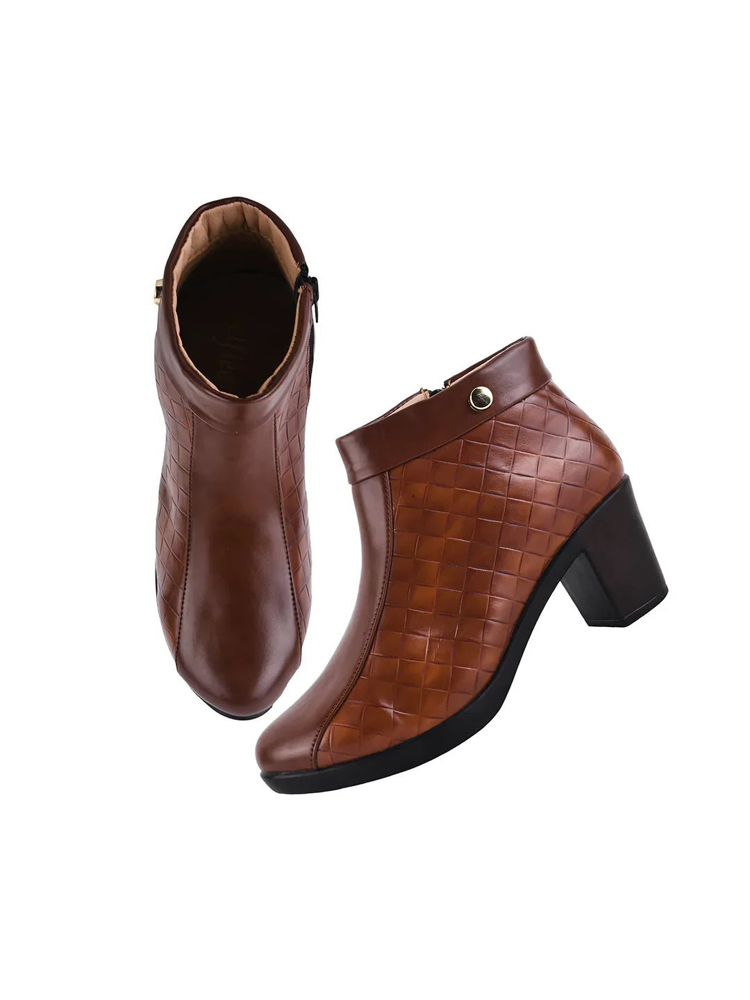 Classic Quilted Ankle Boots with Side Zip for Women