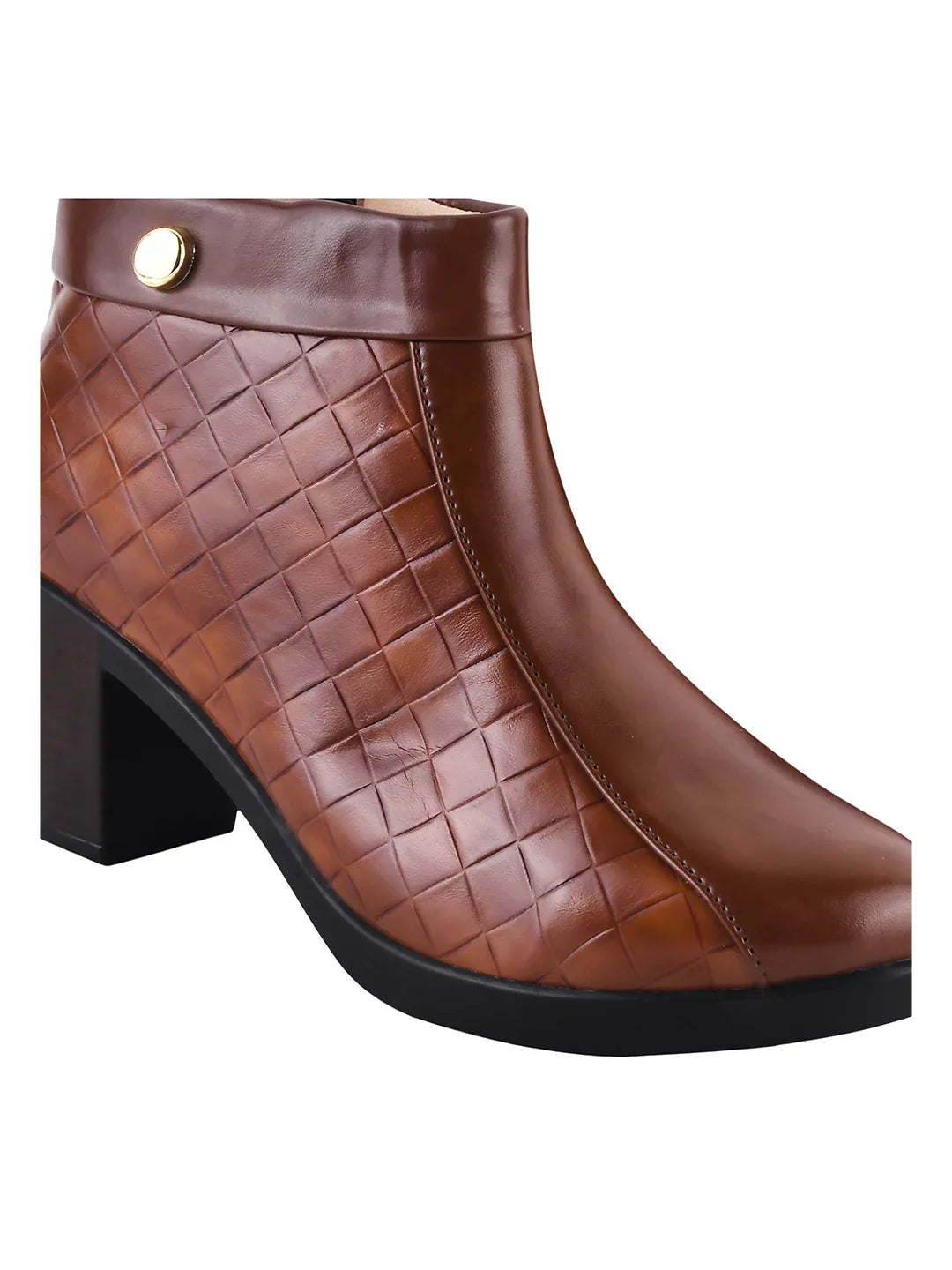 Classic Quilted Ankle Boots with Side Zip for Women